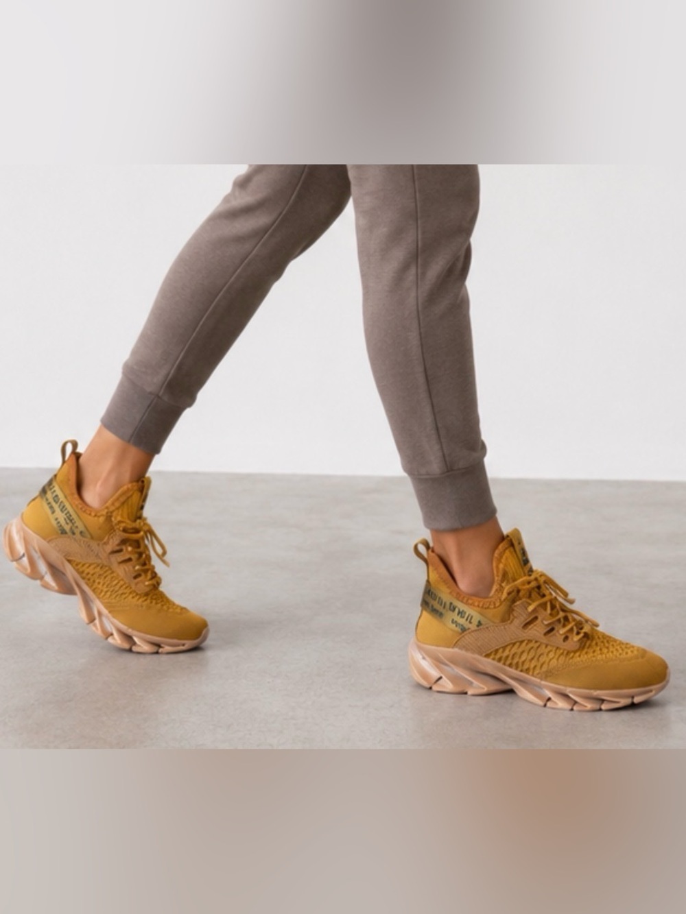Men's Mustard Yellow Athletic Sneakers
Mustard Gold Knit Chunky Sneakers Size 45 - Picture 2 of 8